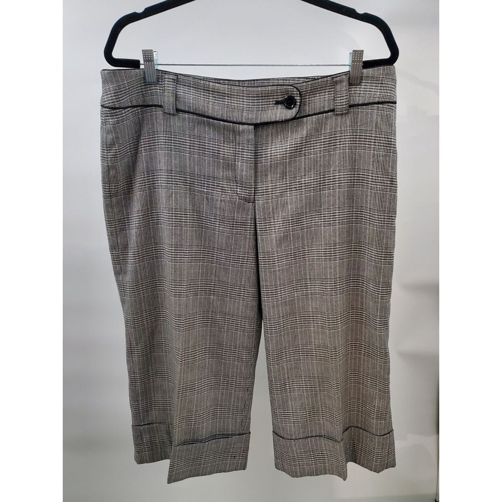 White House Black‎ Market Straight Crop Pants Gray Women's Size 14 See Details